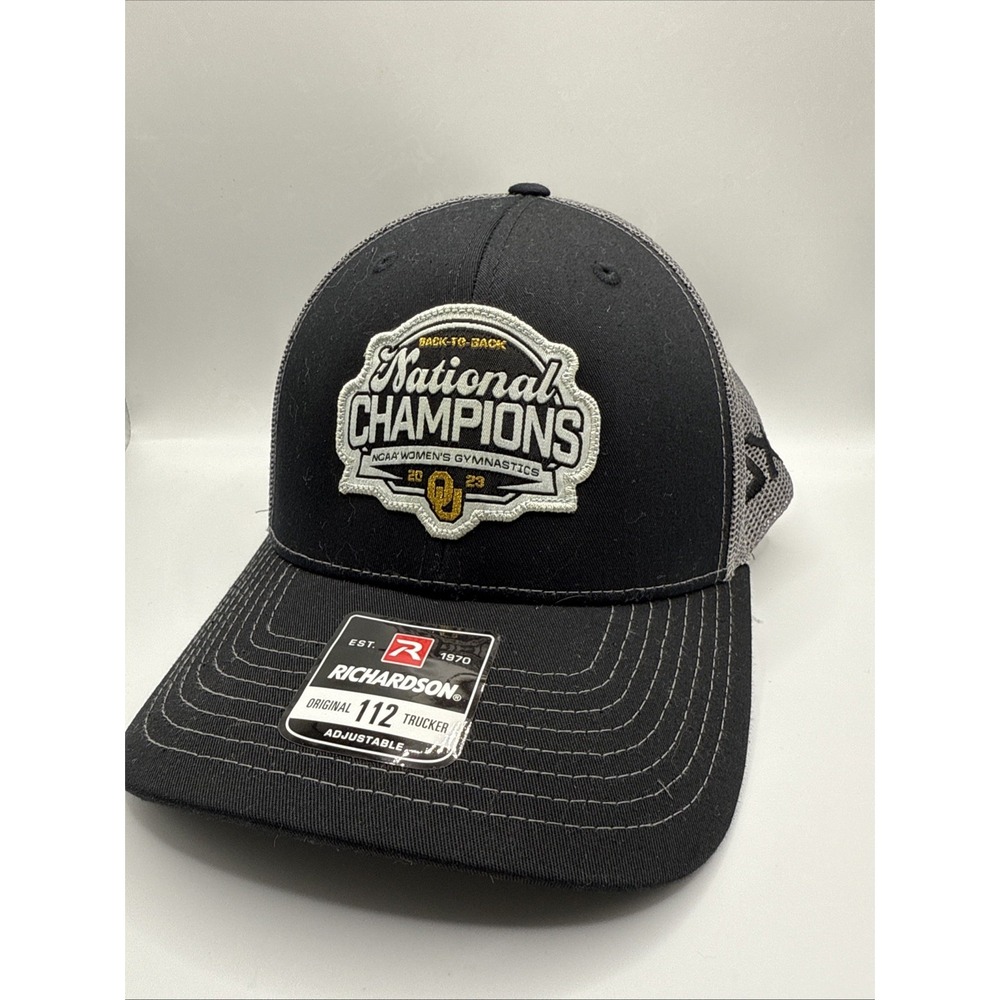 2023 Oklahoma Sooners Womens Gymnastics Champs Hat Cap Adult Black Snapback